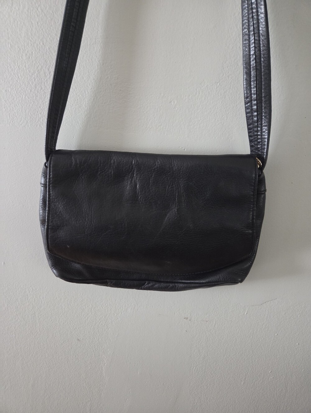 Tignanello Black Leather Crossbody Bag